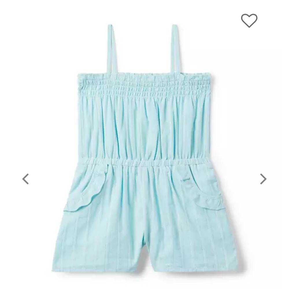 Janie and Jack The Skye Smocked Romper, Plume Stripe, 7, NWT